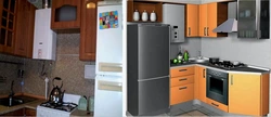 Расположение холодильника и плиты на кухне фото