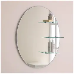 Зеркало в ванную комнату с полкой фото