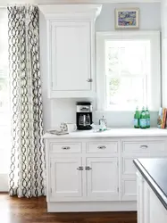 What kind of curtains for a white kitchen photo