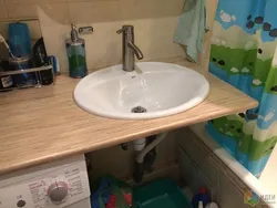 Столешница в ванную под раковину своими руками фото