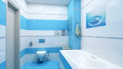 Ванна бөлмесінің ақ көк плиткаларының дизайны