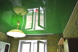 Фото потолок для кухни зеленый