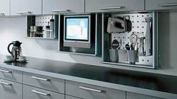 Дизайн кухни телевизор в шкафу