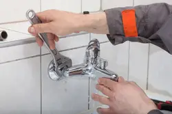 Photo of installed faucets in the bathroom