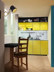 Маленькая желтая кухня дизайн