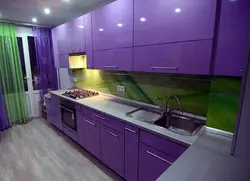 Purple Green Kitchen Interior