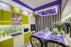 Purple Green Kitchen Interior