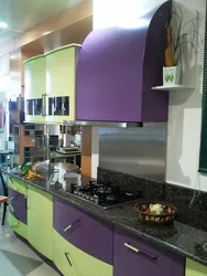 Интерьер Фиолетово Зеленой Кухни