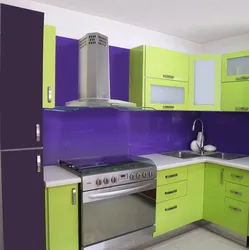 Purple Green Kitchen Interior