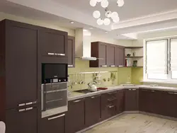 Milky brown kitchen interior