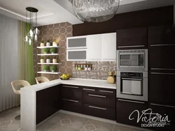 Milky brown kitchen interior