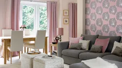 Pink Gray Living Room Design