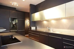 Black Beige Kitchen In The Interior Photo