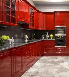 Кухня цвет красное дерево фото