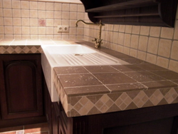 DIY tile kitchen countertop photo