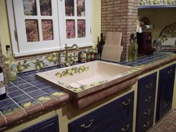 DIY tile kitchen countertop photo