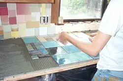 DIY Tile Kitchen Countertop Photo