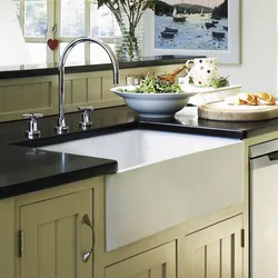 Kitchen interior with faucet