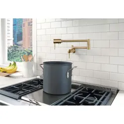 Kitchen interior with faucet