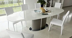 Обеденный стол для кухни раздвижной овальный фото