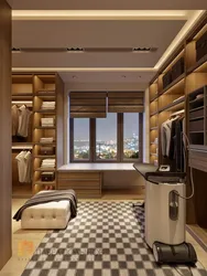 Bedroom design with window and dressing room