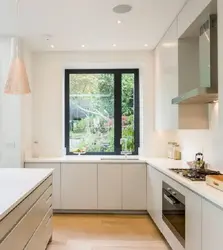 Corner Kitchen Design With Countertop By The Window