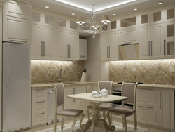 Wallpaper for a modern kitchen in light colors photo
