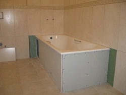 Photo of plasterboard boxes in the bathroom