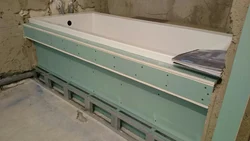 Photo of plasterboard boxes in the bathroom