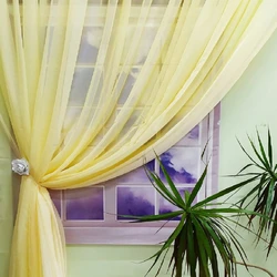 Voile curtains for the kitchen photo