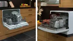 Tabletop dishwasher in the kitchen interior