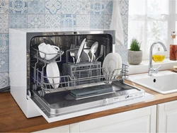 Tabletop dishwasher in the kitchen interior