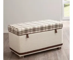 Ottomans in the hallway with storage box photo