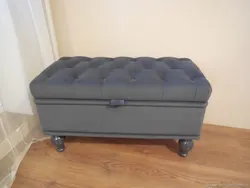 Ottomans In The Hallway With Storage Box Photo