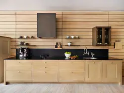 Wood interior kitchen apron