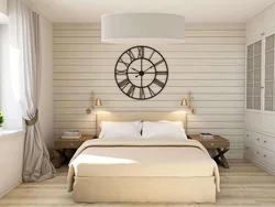 Дизайн спальни с часами