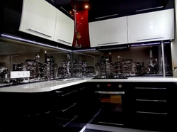 Black Kitchen Design With Black Countertop Photo Design