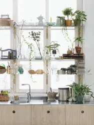 Flower shelf for the kitchen photo