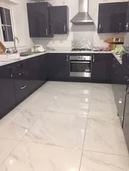 White Marble Floor In The Kitchen Photo