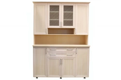 High floor kitchen cabinets for dishes photo