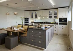 Corner kitchen with island design