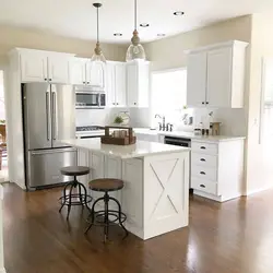 Corner kitchen with island design