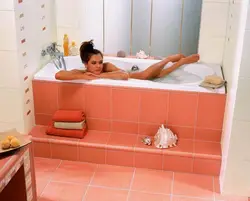 Installation Of A Bathtub In The Bathroom Photo