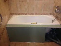 Installation Of A Bathtub In The Bathroom Photo