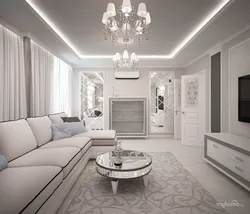 Living room interior classic white