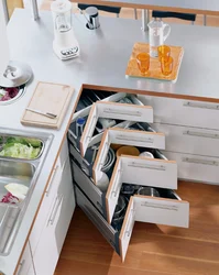 Kitchen corner drawers photo