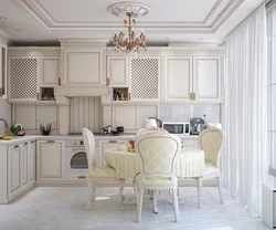Белыя класічныя кухні дызайн фота