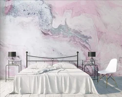 Marble wallpaper in the bedroom photo