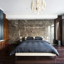 Marble Wallpaper In The Bedroom Photo