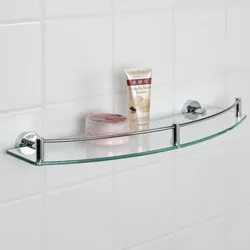 Glass shelves bath photo